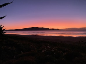 On the beach, sun-loungers, beach towels - Beach Road Bach is a newly renovated guesthouse across the street from the beach (Waikanae Beach)
