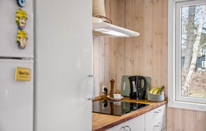 Frigorífico, placa de cocina, lavavajillas y cafetera o tetera