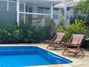 Outdoor pool - Cool Vibe Island Home with a designer garden & new pool. A/C in bedrooms! (Vieques)