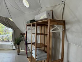 Exclusive Tent, Patio, Ocean View | 1 bedroom, Tempur-Pedic beds, individually decorated, laptop workspace