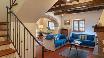 Fernseher, Kamin, DVD-Player