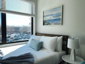 Desk, iron/ironing board, free WiFi, bed sheets - Sleepover | Magnificent Studio & Gym - Des Moines (Des Moines)