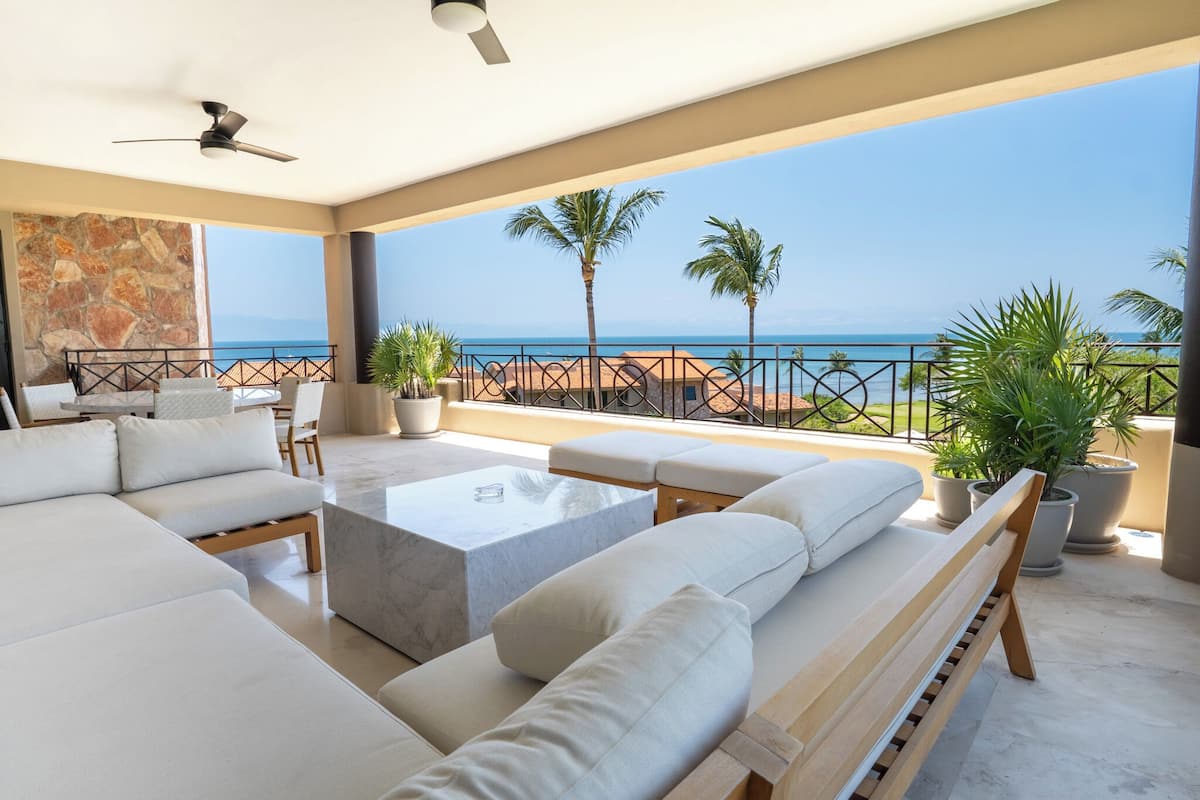 Familie appartement, uitzicht op oceaan | Terras