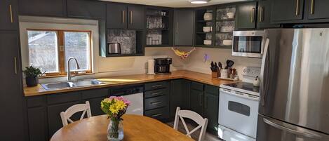 Kühlschrank, Mikrowelle, Ofen, Herdplatte