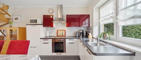Fridge, oven, stovetop, dishwasher