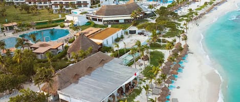 Sun-loungers, beach towels