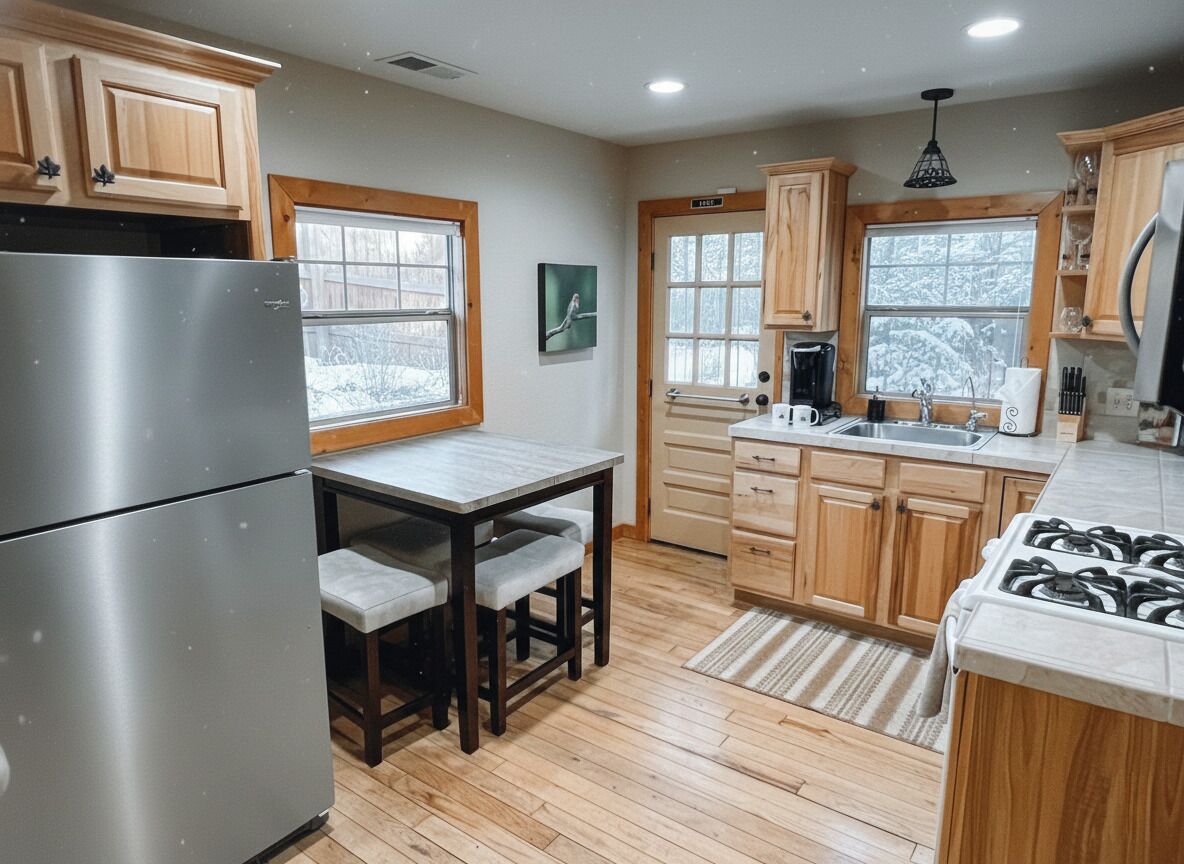 Frigorifero, microonde, forno, piano cottura