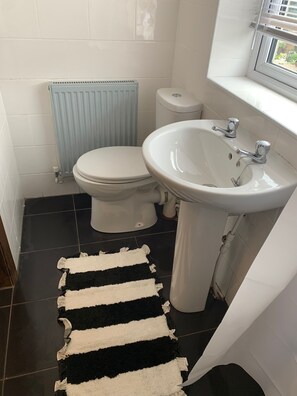 Shower, hair dryer, towels - Cozy Coastal Apartment in Kilgetty with views (Kilgetty)