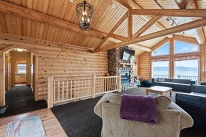 Smart TV, fireplace, video games, foosball