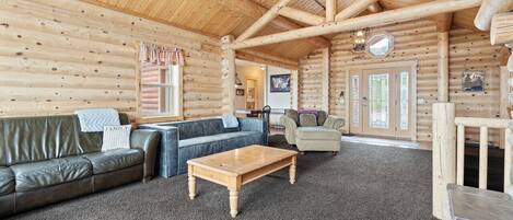 Smart TV, fireplace, video games, foosball