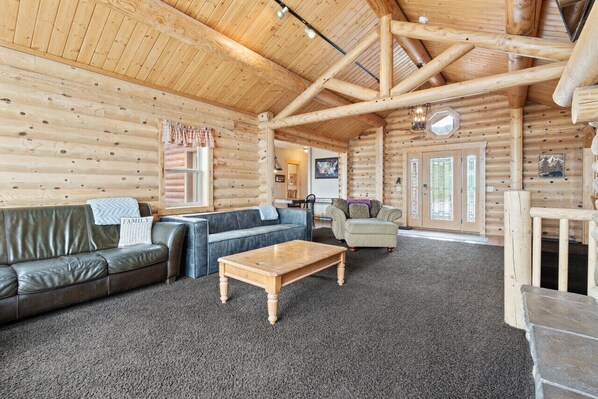 Smart TV, fireplace, video games, foosball