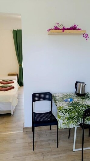 Comfort Apartment, Air conditioning, Mountain View | Private kitchen | Fridge, electric kettle, cleaning supplies, freezer