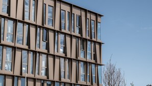 A modern building with a grid of windows and a flat facade. - Århus North 1BR Apartment by Daniel&Jacob's (Aarhus)