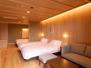 open-air bath Western-style room+Western-style twin room | In-room safe, desk, free WiFi - Hotel Shikinoyakata Hakone Ashinoko (Hakone)