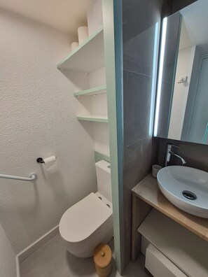 Een haardroger, toiletpapier