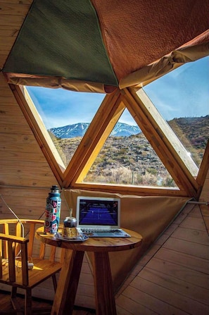 Domo Condor | View from room - Domos Andinos HostCamp  (Potrerillos)