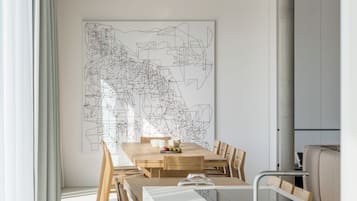 Luxury Penthouse, 2 Bedrooms, Terrace, Garden View (Penthouse 246) | Private kitchen | Fridge, microwave, oven, stovetop