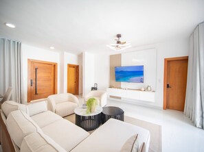 Villa, 4 habitaciones, balcón, vistas al jardín | Zona de estar