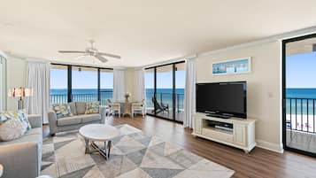 Condo, 2 Bedrooms, Ocean View (415C) | Living area | 55-inch Smart TV with digital channels, Netflix, Hulu