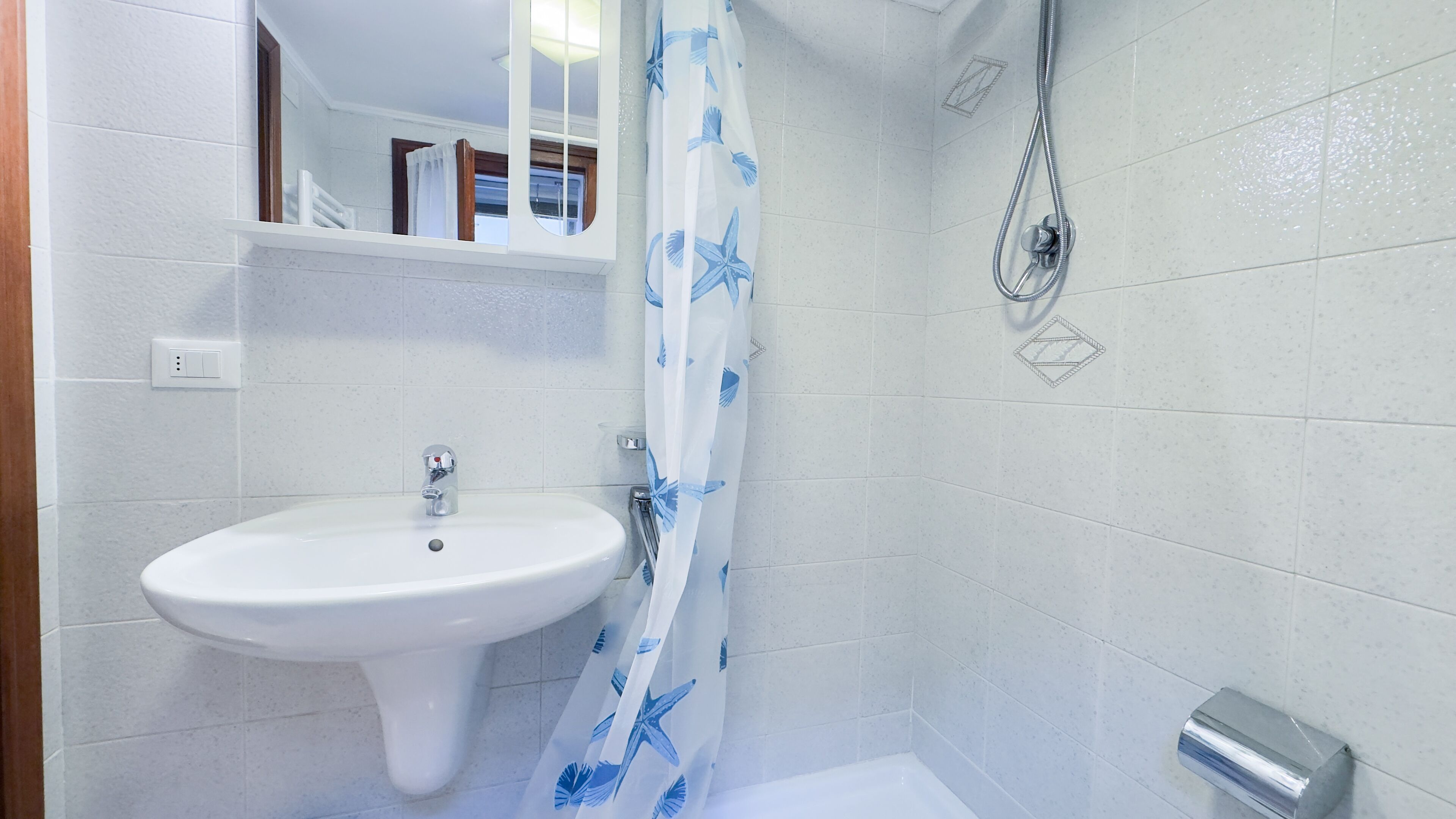 Dusche, Haartrockner, Handtücher