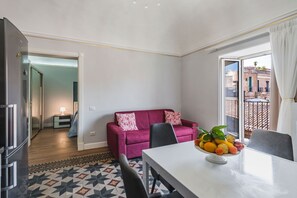 Comfort Apartment | Living area | 35-inch TV with digital channels