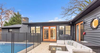 Pet-friendly, 5BR,4BA 8-bed, private pool+firepit, home + apt, 3 min to Furman