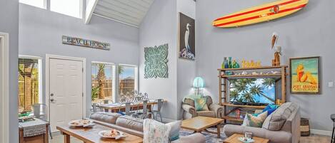 House, Multiple Beds, Pool Access, Pool View (Aqua Dreams) | Living area | 42-inch flat-screen TV with digital channels