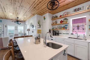 House, Multiple Beds, Patio, Pool View (Mermaid Cove PA) | Private kitchen | Coffee/tea maker - Eleventh II (Port Aransas)