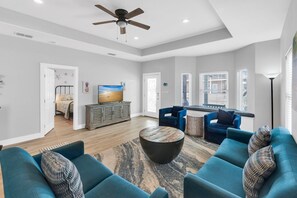 House, Multiple Beds, Patio, Beach View (Coconut Hut ) | Living area | 42-inch flat-screen TV with digital channels - Coconut Hut - Pet Friendly! Boardwalk to the Beach! - Pet Friendly! Boardwalk to the Beach! (Port Aransas)