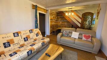 TV connectée, cheminée, lecteur de DVD