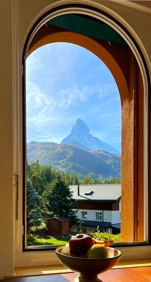 Studio with spectacular view of Matterhorn | Wohnbereich | 120-cm-Plasmafernseher mit Kabelempfang