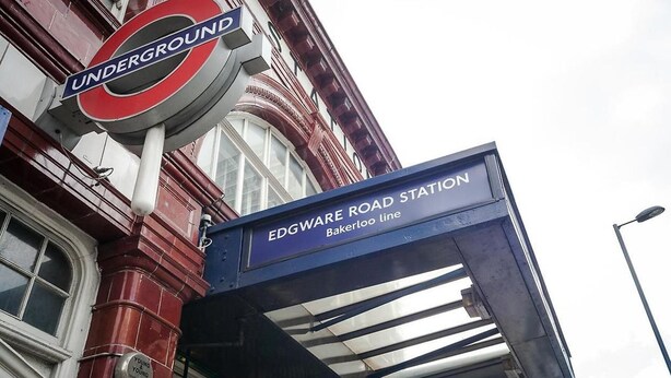 A sign for Edgware Road Station on the Bakerloo line, part of the London Underground. - Stunning 1-bed Apartment in London (London)