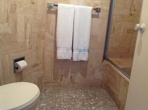 Serviettes fournies, savon, papier toilette