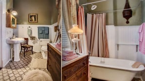 Shower, hair dryer - Lincoln room - McMillan Inn (Savannah)