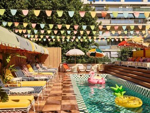 Outdoor pool, open 9:00 AM to 9:00 PM, free pool cabanas, pool umbrellas