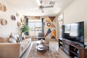 TV, fireplace, video games, DVD player