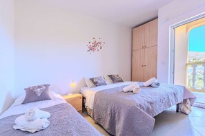 2 室のベッドルーム、WiFi、ベッドシーツ
