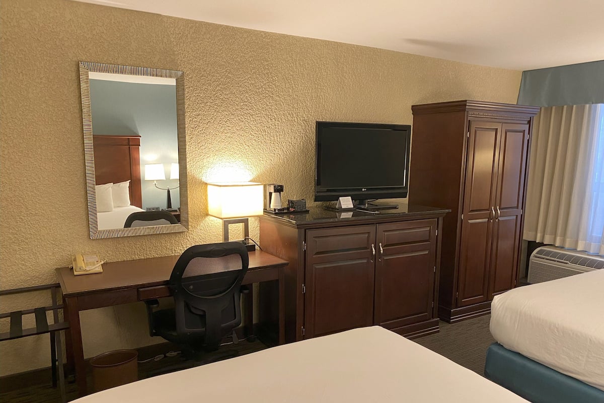 Standard Room, 2 Queen Beds | Desk, laptop workspace, free WiFi, bed sheets