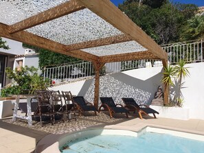 Outdoor dining - A 15 minutes de la plage a Pied.
Maison individuelle avec grande piscine. (La Ciotat)