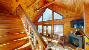 TV, fireplace, offices - Ridge Hideaway • Cozy Lakefront Escape (Cadiz)