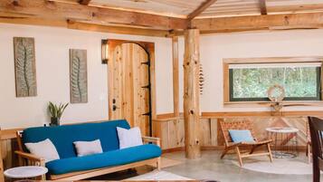 TV connectée, cheminée, chaîne hi-fi