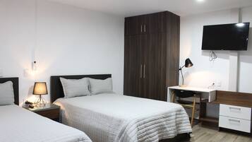 Family Double Room | Blackout drapes, iron/ironing board, free WiFi, bed sheets