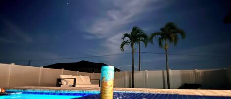 Piscine extérieure, piscine chauffée