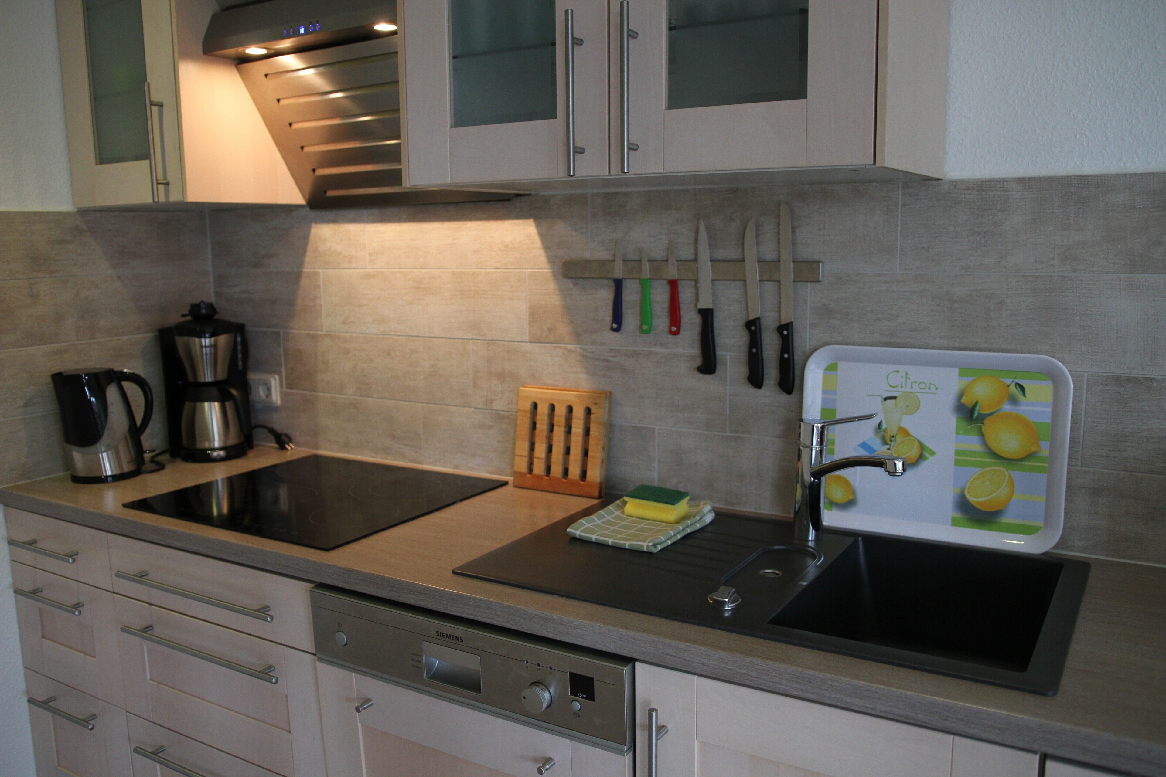 Kühlschrank, Mikrowelle, Herdplatte, Geschirrspüler