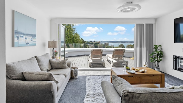 Luksus-loftsleilighet, 2 soverom, balkong, sjøutsikt (The Penthouse) | Oppholdsområde