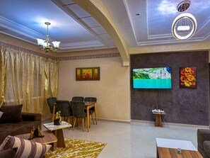 Deluxe Apartment | Living area - Luxury & View - close to the sea & TGV (Tangier)