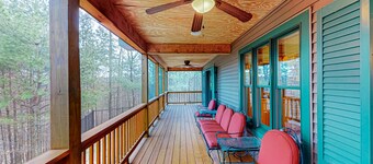 Dog-friendly home near Lake George with deck, grill, media room, fireplace, W/D