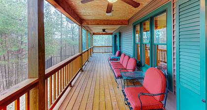 Dog-friendly home near Lake George with deck, grill, media room, fireplace, W/D