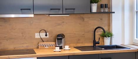 Fridge, oven, stovetop, dishwasher