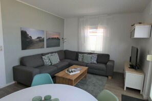 Smart TV, DVD player, books